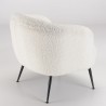 AGATHE - Cozy Armchair in White Bouclé Fabric