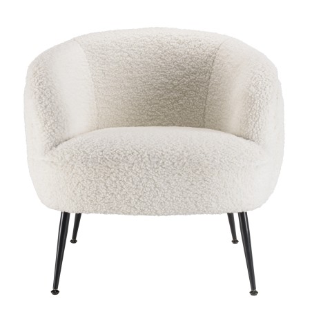 Fauteuil AGATHE - Tissu bouclette blanc - Cosy et design