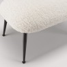 Tabouret AGATHE - Cosy en tissu bouclette blanc
