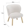 Fauteuil AGATHE en tissu bouclette blanc