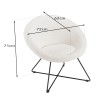 AGATHE Armchair - White Bouclé Fabric with Black Metal Cross Legs