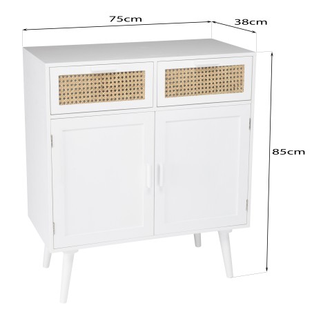SMANDY White Sideboard with 2 Doors and 2 Drawers | Home Decor