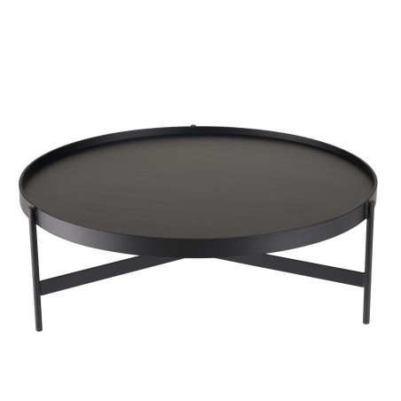Table basse ronde DALY en métal noir 102x102cm