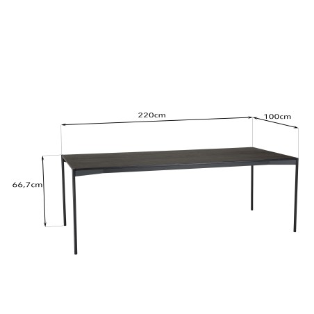 Table à manger DALY noire 220x100cm