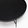 DALY Black Round Coffee Table 102x102cm - Metal Base
