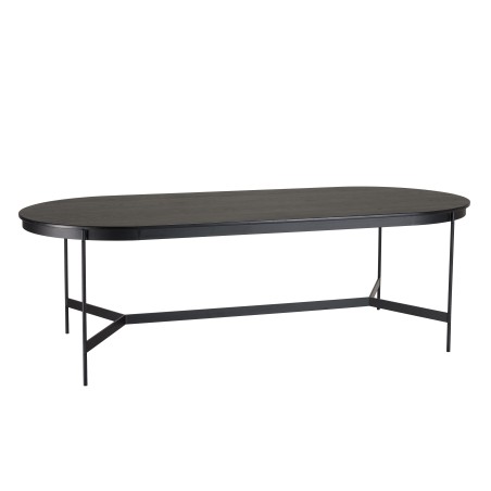 DALY Black Oval Dining Table 240x104cm - Stylish Metal Base
