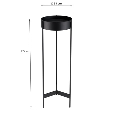 DALY - Sellette ronde / porte plantes GM noire