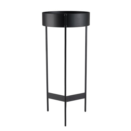 DALY Round Plant Stand - Black Metal Base | Minimalist Decor