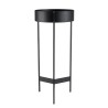 DALY Round Plant Stand - Black Metal Base | Minimalist Decor