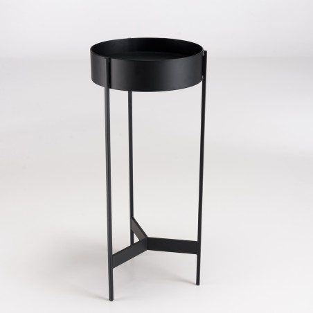 DALY Round Plant Stand - Black Metal Base | Minimalist Decor