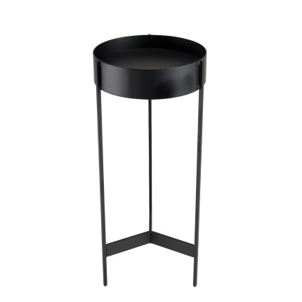DALY Round Plant Stand - Black Metal Base | Minimalist Decor