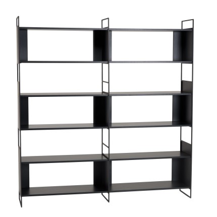 Étagère DALY 10 niches 5 niveaux noire en métal