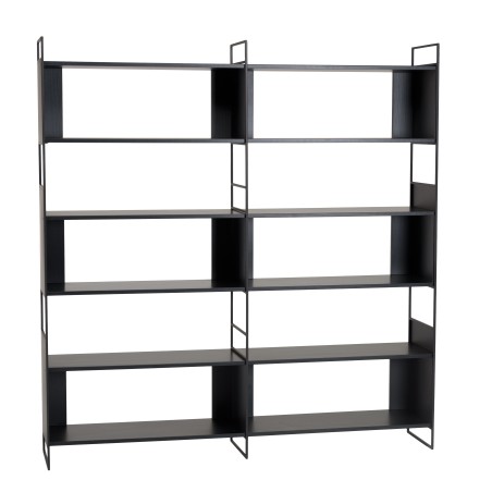 Étagère DALY 10 niches 5 niveaux noire en métal
