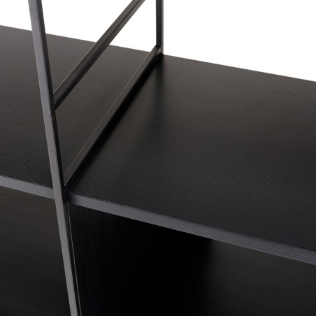 DALY Shelf Unit with 10 Compartments and 5 Levels - Black Metal Base
