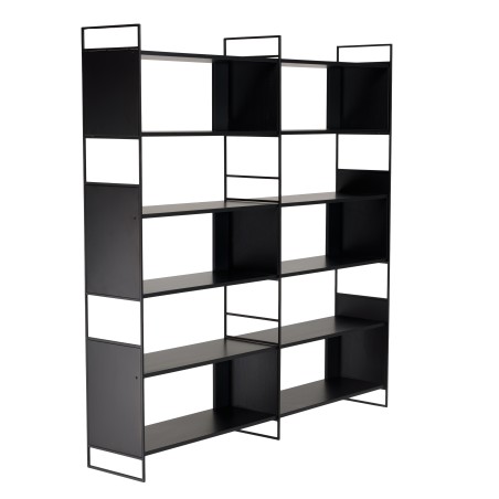 Étagère DALY 10 niches 5 niveaux noire en métal