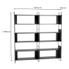 DALY Shelf Unit with 10 Compartments and 5 Levels - Black Metal Base