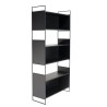 DALY Shelf Unit with 5 Compartments and 5 Levels - Black Metal Base