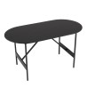DALY Oval Coffee Table - Black Metal Base - 70x35cm