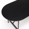 DALY Oval Coffee Table - Black Metal Base - 70x35cm