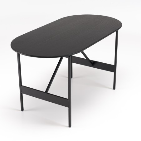 Table basse ovale noire DALY 70x35cm