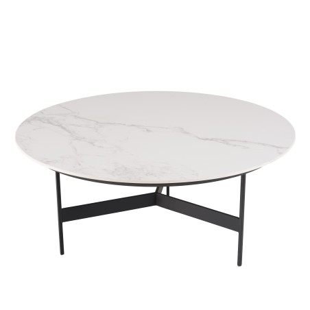Table basse ronde DALY 78x78cm effet marbre