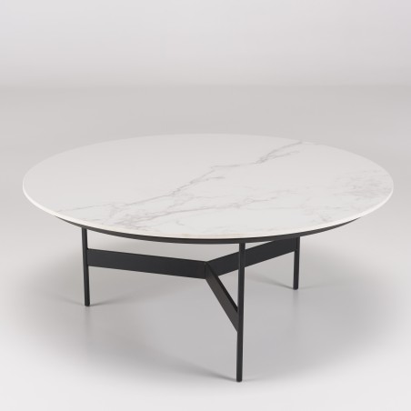 Table basse ronde DALY 78x78cm effet marbre