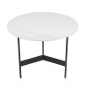 DALY Round Coffee Table 50x50cm - Marble-Effect Top & Metal Base