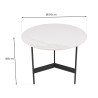 Table basse ronde DALY 50x50cm effet marbre