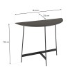 Console demi-lune noire DALY 83x35cm