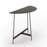 DALY - Black Half-Moon Console Table 83x35cm | Metal Base
