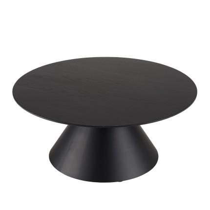 Table basse ronde noire DALY 78x78cm