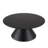 DALY Black Round Coffee Table 78x78cm - Tapered Metal Legs