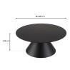 DALY Black Round Coffee Table 78x78cm - Tapered Metal Legs