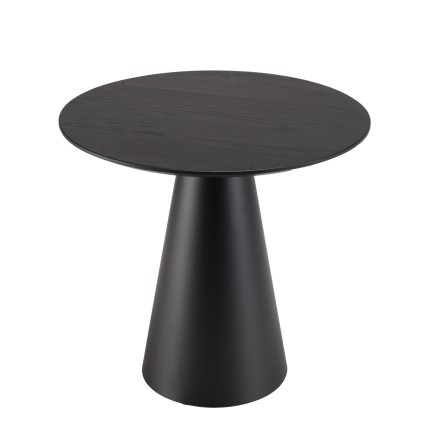 DALY Black Round Side Table 50x50cm - Modern Metal Side Table