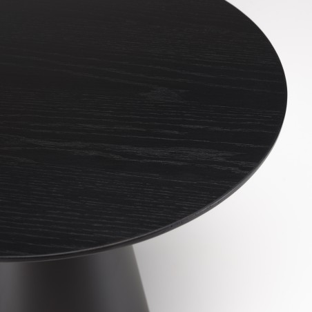 DALY Black Round Side Table 50x50cm - Modern Metal Side Table