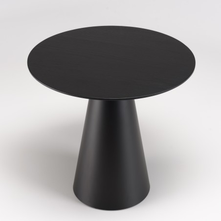 DALY Black Round Side Table 50x50cm - Modern Metal Side Table
