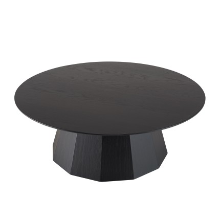 Table basse ronde noire DALY 90x90cm