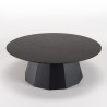 Table basse ronde noire DALY 90x90cm