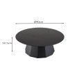DALY Black Round Coffee Table 90x90cm - 100% Wood Functional Design