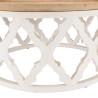 VICTOIRE Round Coffee Table 80x80cm Natural Top White Aged Base