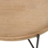 VICTOIRE Round Coffee Table 100x100cm Natural Top Black Metal Legs