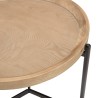 VICTOIRE - Round Side Table 53x53cm Natural Top Black Metal Legs