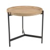 VICTOIRE - Round Side Table 53x53cm Natural Top Black Metal Legs