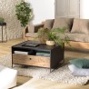 DANDY - Black Coffee Table 80x80cm with Drawer | Industrial Style