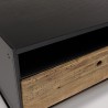 DANDY - Black Coffee Table 80x80cm with Drawer | Industrial Style