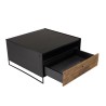Table basse DANDY - Bois pin recyclé et métal 80x80cm