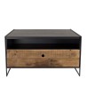 Table basse DANDY - Bois pin recyclé et métal 80x80cm