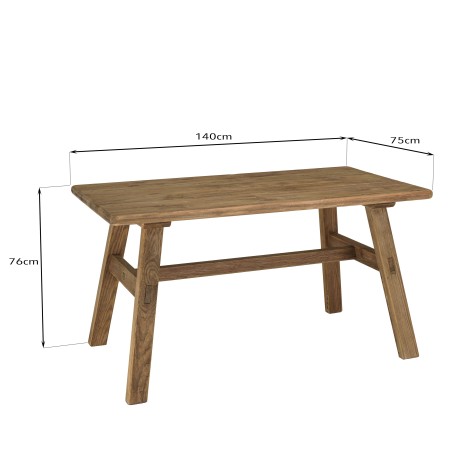 SANDY Dining Table 140x75cm - Recycled Pine Wood