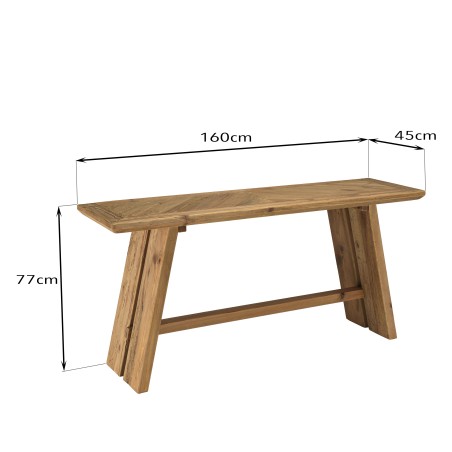 Console en bois recyclé SANDY - 160x45cm