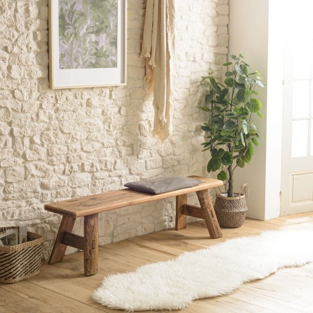 SANDY Bench 140x30cm Recycled Pine Wood - Rustic Charm for Your Home